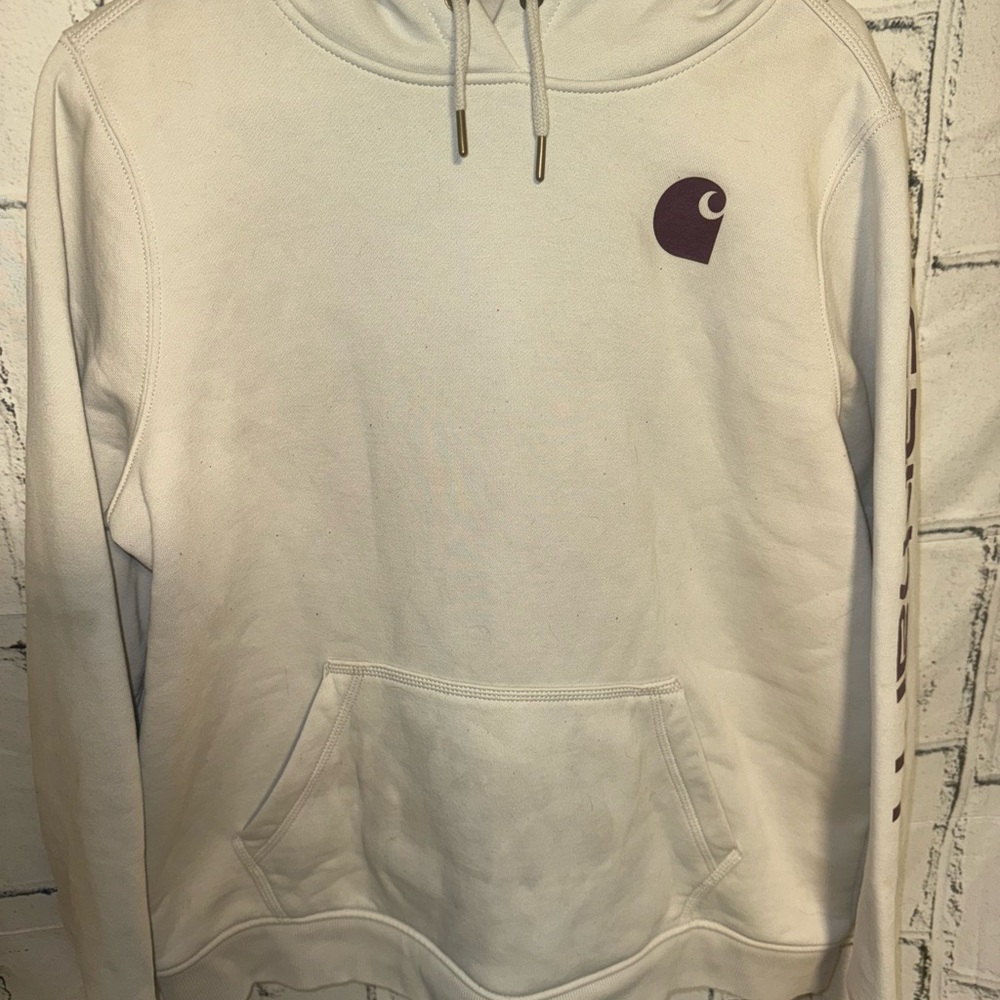 Carhartt Cream Hoodie with Logo